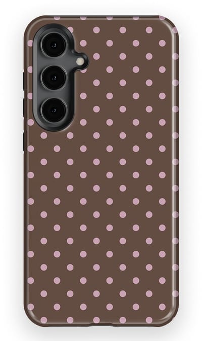 Polka Dots Hoesje Samsung Galaxy S24 Plus | Geschikt Voor Mag | Stippen Design Backcover Samsung Galaxy S24 Plus Choco Blush