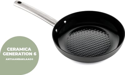 ISENVI Murray Koekenpan - 28 cm - Keramisch - RVS Greep - Geschikt voor Inductie - PFAS, PTFE Vrij