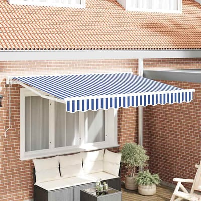 vidaXL Zijde Frame Blauw en Wit 250 x 200 cm Polyester met PU-coating