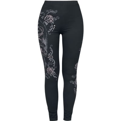 Rock Rebel by EMP - Rock Legging - Legging met schedelprint - XS tot XXL - voor Vrouwen - zwart