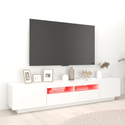 vidaXL - Tv-meubel - met - LED-verlichting - 200x35x40 - cm - wit