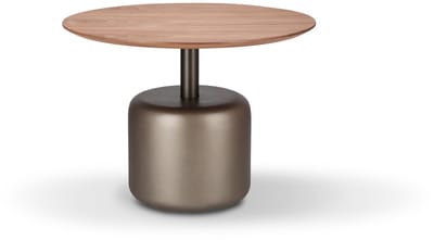 Icon Living - Salontafel Sarah 005 Rond 60x44 Walnoot Poot Bronze
