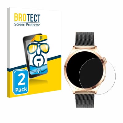 BROTECT - Screenprotector voor Niolina Smartwatch 1.27" - Folie Beschermfolie transparant 2 Stuks