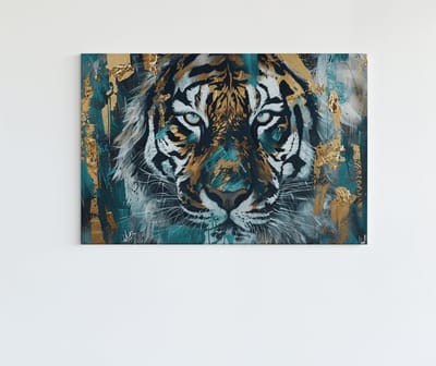 Canvas Schilderij - Dieren - Tijger - Abstract - 60x40x2 cm