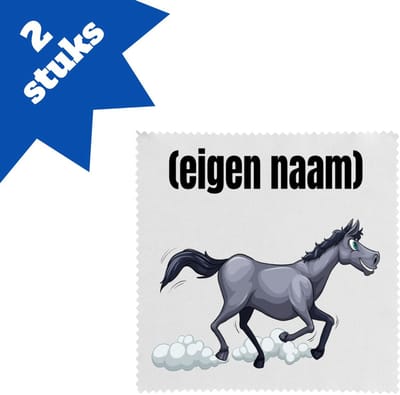 Akyol - rennend paard met eigen naam brillendoekjes - Paarden - dieren liefhebber - iemand die houdt van paarden - verjaardag - cadeau - kado - geschenk - 17,8 bij 17,8 cm - 2 stuks