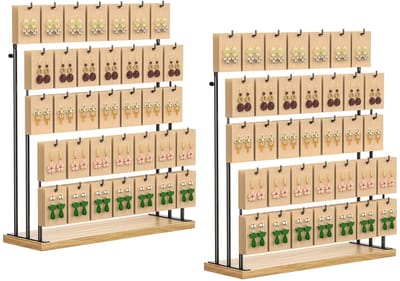 Dailygoods- Sieradenstandaard met 35 haken - Sieradenhouder voor oorbellen/halskettingen - Sieradenrek - Sieradenorganizer - Verfijnde displaystandaard - Rustieke stijl