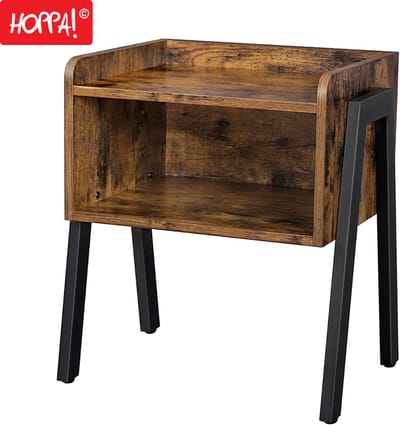 Hoppa! Bijzettafel nachtkastje - Bruin - Hout - 46 x 35 x 52 cm (B x D x H)