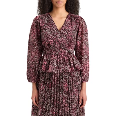 Scotch & Soda Wrap Top Shibori Floral Pink Taglia: 34 | Magliette intime Outlet | Donna | Rosa
