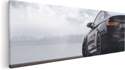 Artaza Canvas Schilderij Sportwagen - 60x20 cm - Muurdecoratie Auto Industrieel - Wanddecoratie Woonkamer - Kamer Accessoires