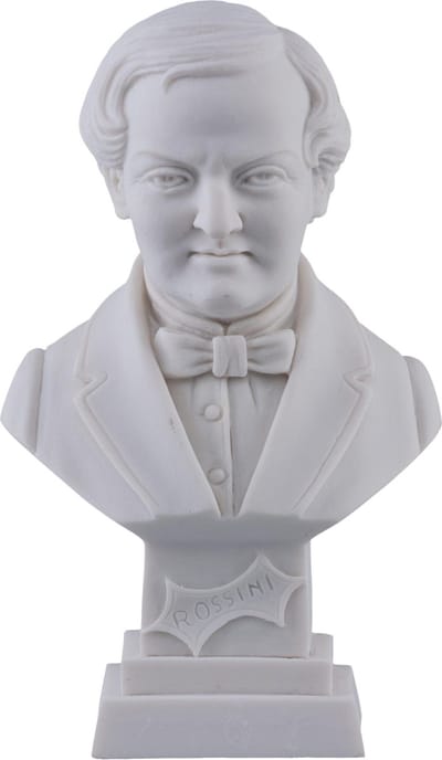 Music Gifts - Albast borstbeeld Rossini - 11 cm