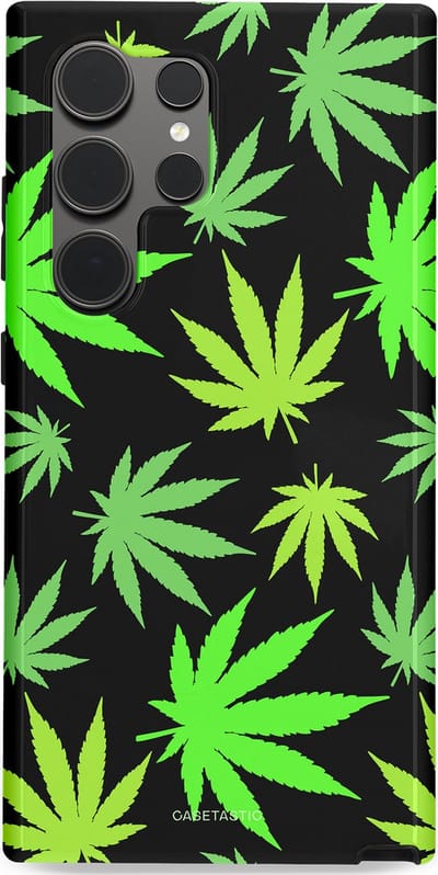 Casetastic Hoesje Geschikt voor Samsung S24 Ultra - Stijlvolle Beschermende Duo-layer Case - Cannabis