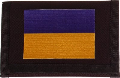 Klittenbandportemonnee Zwart 12x9cm - Applicatie 8x6cm vlag Oekraïne
