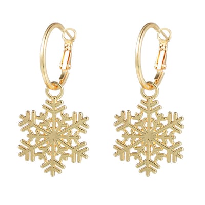 Marama - Oorbellen Sneeuwvlok Goud - Kerst - Feestelijk