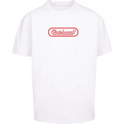 Merchcode - The Skateboard Magazin Logo Oversize Heren T-shirt - S - Wit