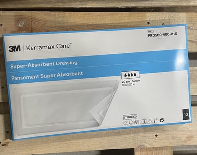 3M - Pleister - Wondzorg - KERRAMAX - CARE SUPER-ABS DRESSING - NON-ADH - 20 x 50 cm - 10 stuks in een doos
