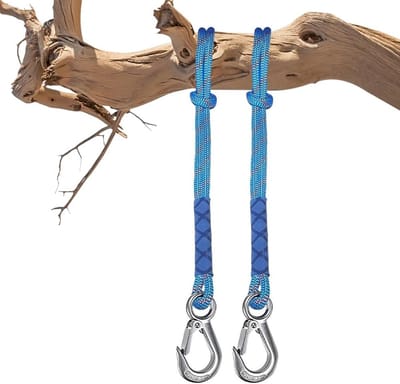 Hanging Swing met 200 kg draagvermogen, bevestigingsset voor buiten en binnen, 10 mm touw voor boomschommel en speelplaats, blauwe kleur