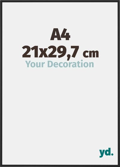 Your Decoration - Fotolijst A4 21x 29,7 cm - Aluminium - Zwart Mat - New York