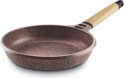Inductie Koekenpan Terracotta met Houten Handvat - 24 cm