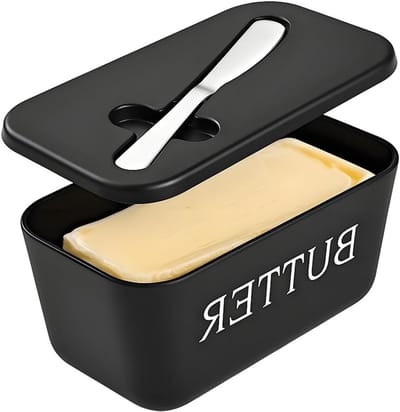 Grote Plastic Boterdoos met Deksel en Mes, Voedselveilige en Vaatwasmachinebestendige Boterhouder voor Keuken en Koelkast, Ideaal voor Versheid en Gemak