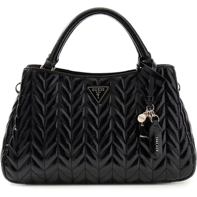 GUESS handtas schoudertas Cheryl Triple Compartment Satchel Black zwart