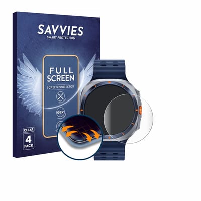 Savvies - Screenprotector voor Samsung Galaxy Watch Ultra 2025 (47 mm) - Folie Beschermfolie transparant volledig dekking 4 Stuks