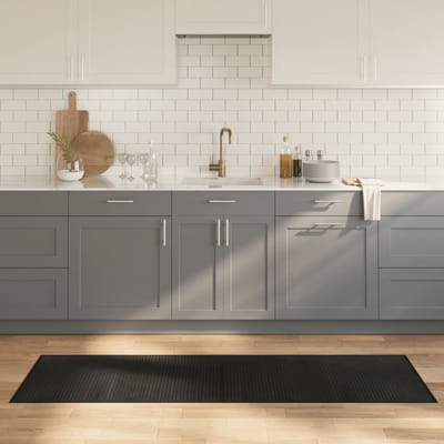 vidaXL - Vloerkleed - rechthoekig - 60x200 - cm - bamboe - zwart