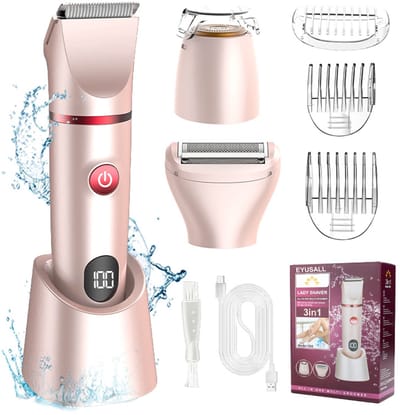 EYUSALL 3-In-1 Dames Elektrische Scheerapparaat - IPX6 Waterdicht - Nat & Droog Gebruik - Voor Lichaam & Intieme Zone