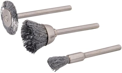 Silverline Staalborstel set - 3 delig - Ø 5, 15 en 20 mm - voor multifunctionele hobbymachines