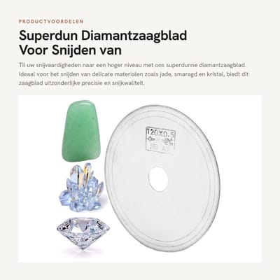 Dailygoods- Diamantzaagblad Superdun - Slijpschijf voor Jade/Smaragd/Edelsteen/Kristal - Geschikt voor Roterende Gereedschappen - Langdurige Prestaties - Voor Nat/Droog Gebruik