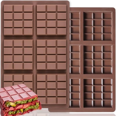 Dailygoods- Chocoladevorm 2 Stuks - Siliconen Bakvorm - Diepe Chocoladevorm - Antiaanbaklaag - Vriezer/Oven/Magnetronbestendig - Voedselveilig Siliconen