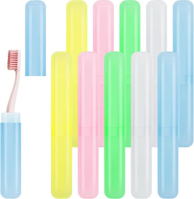 Set van 10 Reiskoffers voor Tandenborstels, Draagbare Plastic Houder en Beschermcovers voor Tandenborstels, Ideaal voor Vakanties en Dagelijks Gebruik