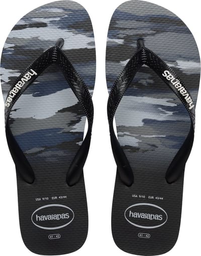 Havaianas HAV. TOP CAMU Zwart/Zwart/Wit Heren Slippers - Zwart/Zwart/Wit