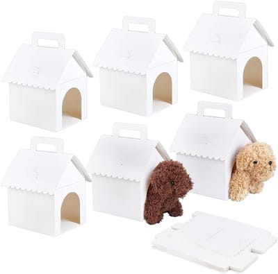 30 Doosjes voor Gastgeschenken in Hondenvorm, Wit, 12 x 10 x 18 cm, Ideaal voor Feestjes, Verjaardagen en Puppy Adopties