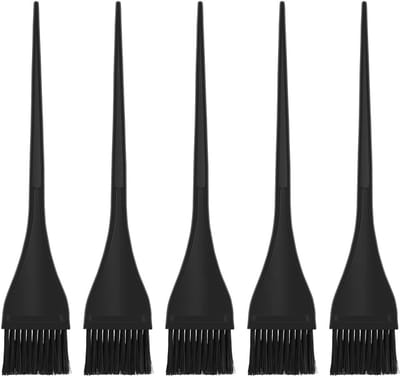 Vijf Professionele Verfkwasten voor Haarverf met Siliconen Haren - Kleuraccessoires voor Kappers en Thuisgebruik