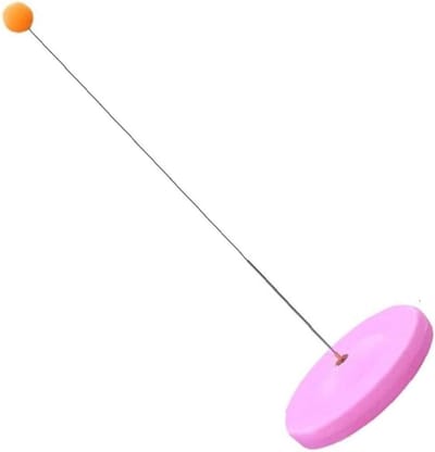 Tafeltennis Trainer - Pingpong Oefenapparaat - Balcontrole Verbeteren - Dynamische Stereotypen Training - 90cm Veerstaaf - Roze