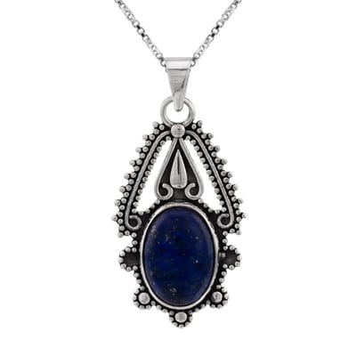WeLoveSilver - zilveren ketting - lapis lazuli hanger - 925 zilver