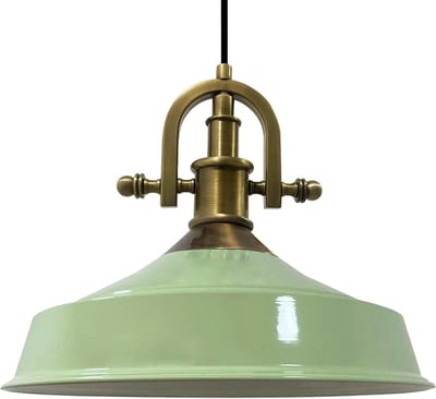 Bamyum Asletl-Marine Hanglamp Industrieel Vintage Ø40 cm, Vintage Lamppendel, Mintgroen Metalen Hanglamp