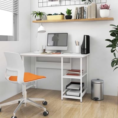 PC bureau - Werktafel - Thuiswerken Kantoor - Stabiel metalen frame - 105x50x72 cm - Wit
