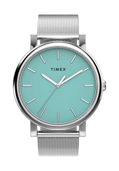 Timex Timex Originals Quartz Analoog Horloge Zilverkleurig En Blauw Kast Gemaakt Van 100% Loodarm Messing En Een Armband Van 100% Roestvrij Staal 38 TW2Y68900AJ, TW2Y69000AJ, TW2Y69100AJ