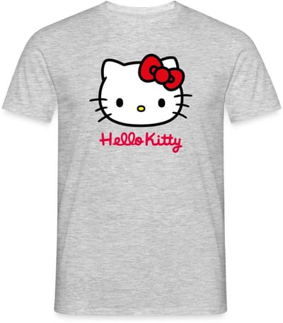 Hello Kitty Klassiek Portret Hello Kitty Tekst T-Shirt Heren