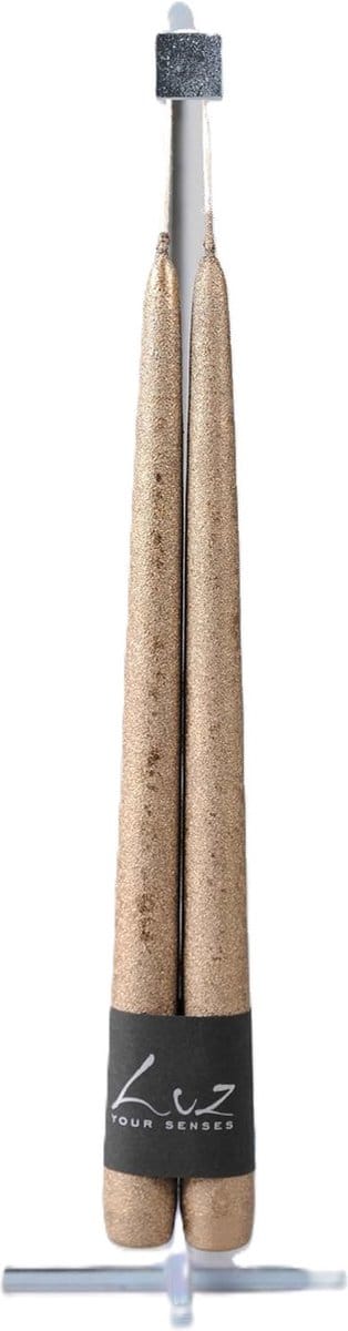 Rasteli Luz Your Senses Metal Kaars-Dinerkaarsen Goud-Antik D 2,20 cm H 30 Voordeelaanbod van 2 x 2