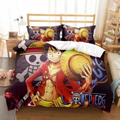 Jonge Piraten Studenten Anime Beddengoedset Klein Eenpersoons Twin Tweepersoons Queen King Cal King Maat Bedlinnenset 140x200cm 3pcs