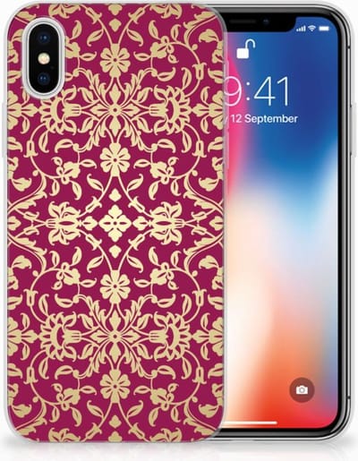 Siliconen Hoesje Apple iPhone X | Xs Barok Pink