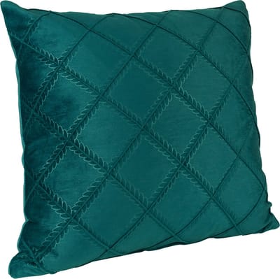 QUVIO Kussenhoes fluweel - Ruit patroon - Sierkussens - Sierkussenhoes - Omtrekkussen - Kussenhoes - Kussenhoesje - Kussenbeschermer - Omtrek kussen - Kussensloop - 45 x 45 cm (lxb) - Velvet - Donkergroen