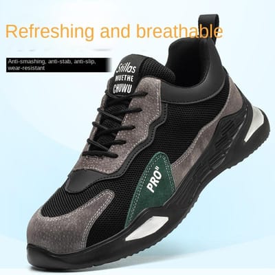 Chaussures de Protection du Travail, Respirantes pour Homme, Anti-odeur, Anti-écrasement, Anti-perforation, Chaussures de Travail, Chaussures de Sécurité à Embout Acier Résistantes à l'Usure 46