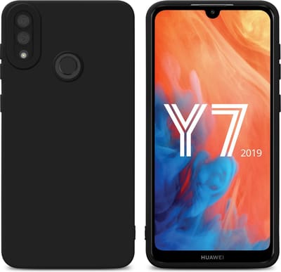Cadorabo Hoesje geschikt voor Huawei Y7 2019 / Y7 PRIME 2019 in FLUID ZWART - Beschermhoes gemaakt van flexibel TPU silicone Cover Fluid Case