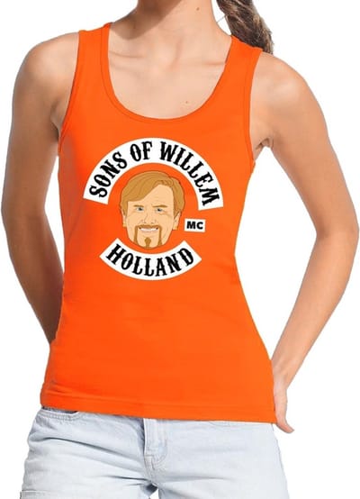 Sons of Willem tanktop / mouwloos shirt oranje dames - Koningsdag kleding S