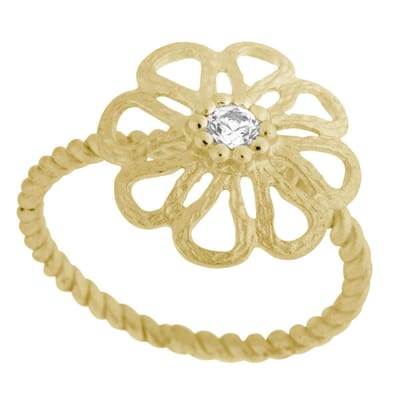 Orphelia ZR-6017/2/54 - Ring Bloem - Zilver 925 verguld - Zirkonium - Maat 54