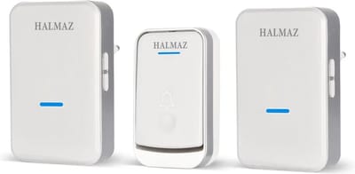 HALMAZ Draadloze deurbel - Wit - Led verlichting - IP44 Waterdicht – 52 Melodieën – Bereik 200 meter – 2 ontvangers
