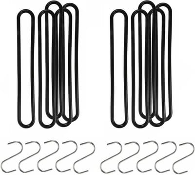 Talen Tools Spanrubbers met S-haken - 10x stuks - voor dekzeilen - 25 cm